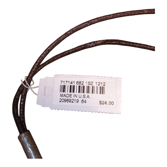 NWT J. Jill Brown Leather Cord Stone Pendant Necklace - Picture 4 of 5